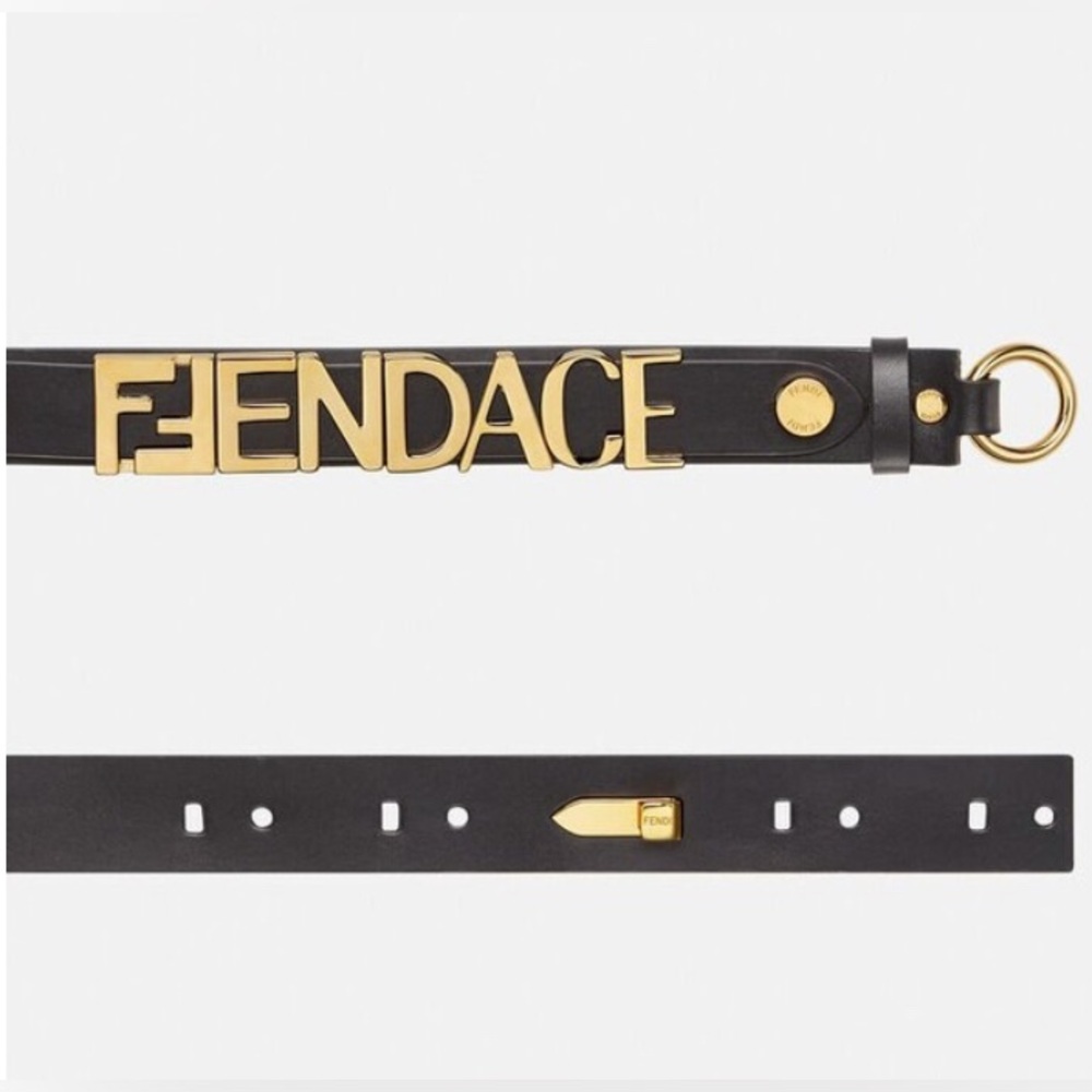 VERSACE X FENDI Calfskin Fendace Logo Belt - Picture 6 of 9